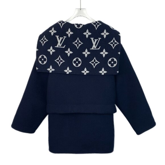 Louis Vuitton Womens Wool & Silk Monogram Belted Coat Size 34 - Picture 2 of 7